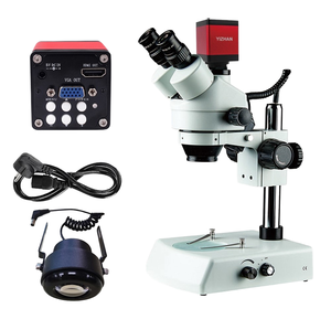 Microscope d'inspection stéréoscopique binoculaire 3,5X-90X |   Source de lumière LED pour appareil photo numérique 4K |   Microscope de bureau à mise au point manuelle externe - Product Image 2