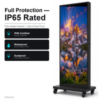 Écran publicitaire LED extérieur P2.5 avec base mobile pliable, luminosité 5000 Nits, étanche IP65, HDR10 pour centre commercial