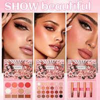 IGOODCO Palette de maquillage 3-en-1 40 couleurs facile à appliquer : blush, highlighter, contour, fard à paupières, gloss à lèvres, fini mat, scintillant et pailleté