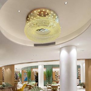 Moderno nordico personalizzato Hotel scale di nozze decorazione oro cristallo bianco grandi lampade a sospensione soffitto alto lampadari di lusso - Product Image 3