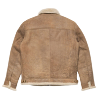 Veste en cuir marron sable pour homme, en peau de mouton, vêtement d'extérieur en cuir pour l'hiver