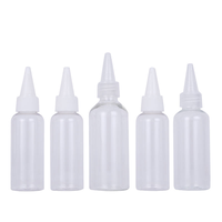 Bouteilles d'emballage en plastique transparentes vides pour huile capillaire de 60 ml, 100 ml, 150 ml, équipées d'un bouchon distributeur à ouverture par torsion