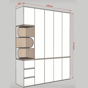 Placard moderne et pliable, meuble de chambre à coucher extensible, toboggan pour maison, hôtel, salon, blanchisserie, panneau disponible en mélamine - Product Image 5