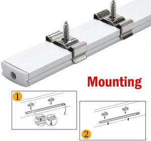 Profilé en aluminium en forme de U pour bandes LED, 3,3 pieds et 6,6 pieds, avec diffuseurs et clips de fixation - Product Image 4