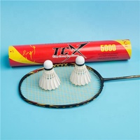 Volantes de Bádminton TCX 5000 para Entrenamiento, Pluma de Pato, 4.8-5.2g, Duraderos, Los Más Populares, Buen Sensación al Golpear, Buena Sensación en la Mano