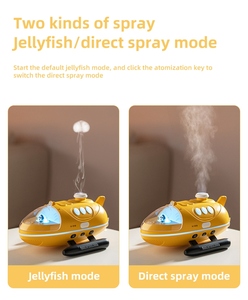 Humidificateur ultrasonique de table en forme de sous-marin, alimenté par USB, avec contrôle tactile, minuterie, lumière LED jaune, diffuseur d'arômes pour la maison - Product Image 6