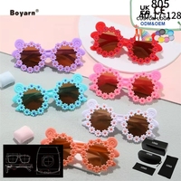 Lunettes de soleil rondes pour enfants Boyarn en gros, motif marguerite, pour tout-petits, lunettes de plage, accessoires mignons pour fêtes
