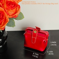 Pochette en cuir véritable pour femme avec logo personnalisé, fermeture magnétique, petite pochette pour petits objets, sac cosmétique vintage de luxe