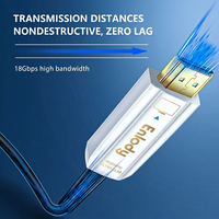 Câble HDMI 2.0 AOC à longueur personnalisée 4K 60Hz 18 Gbps, câble optique actif plaqué or, câble HDMI en fibre optique EARC pour projecteur OEM/ODM
