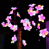 Éclairage paysager extérieur LED blanc chaud en forme de fleur de lotus en bois, étanche, décorations festives, ornements d'arbre, garantie 2 ans
