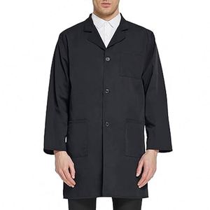 Batas de Laboratorio Personalizadas al por Mayor, Bordadas, Negras, para Hombres y Mujeres, Unisex, Manga Larga, de Algodón, para Uso Médico - Product Image 4