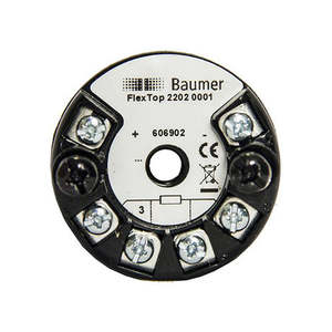 Transmetteur de température à montage sur tête Baumer FlexTop 2202, haute précision, convertisseur de signal programmable, RTD ODM IP64 24VDC - Product Image 1