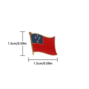 Broches drapeau national de Samoa en émail métallique époxy cristal, badges peints, souvenirs, broches de costume, cadeaux commémoratifs personnalisés - Product Image 3