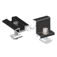 Art Sign Collier de serrage central solaire 30 mm anodisé noir, compatible avec panneaux solaires universels, collier de fixation d'extrémité pour module PV OEM pour système de rail