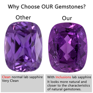 Zaffiro Viola Blu <span class=keywords><strong>Smeraldo</strong></span> Taglio 5x7mm-10x12mm Certificato AGL, Zaffiro Sintetico <span class=keywords><strong>con</strong></span> Inclusioni e Piccole <span class=keywords><strong>Crepe</strong></span> - Product Image 5