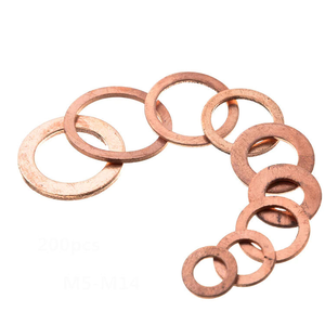 Kit de 50 Arandelas de Sellado de Cobre M8-M20, Juego de Arandelas Planas de Metal Puro, Junta para Tapón de Drenaje de Aceite, Tornillo, Tuerca, Herramientas de Ferretería Automotriz - Product Image 4