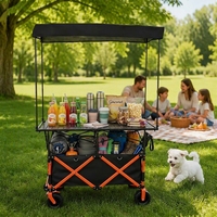 Chariot de marché/camping pliable à quatre roues avec logo personnalisé OEM, multicolore, plateau de table 72x167cm, plusieurs tailles disponibles