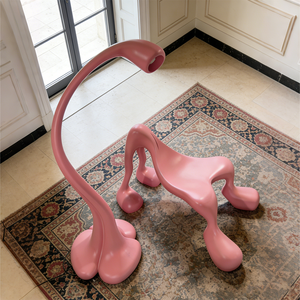 Sillón Abstracto Rosa con Diseño de Monstruo, Escultura Artística, Asiento Estético, Diseño Interior Nórdico Moderno, Muebles Minimalistas de Lujo - Product Image 3
