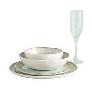 ชุดอาหารค่ำสไตล์ยุโรป เซรามิกสโตนแวร์ จานและชาม ทนความร้อน ใช้กับไมโครเวฟได้ ขายส่ง - Product Image 1