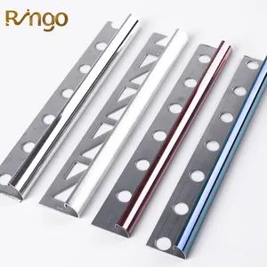 Foshan Ringo Laminate Metal Hot Selling Shiny Brass Decorative Metal Strips Round Shape Stainless Steel Tile Trim Metal Wall