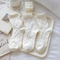 Chaussettes Lolita douces en tricot torsadé blanc pour femmes, tendance printemps-automne, mi-mollet