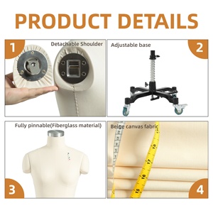 <span class=keywords><strong>Mannequin</strong></span> de <span class=keywords><strong>couture</strong></span> Beifuform pour femme, taille M, sans jambes, pour drapage et présentation de vêtements féminins - Product Image 2