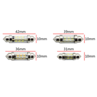 Ampoule LED Festoon C5W C10W 12V 24V 16/24SMD Canbus, lumière LED pour intérieur de voiture, miroir, lampe de lecture avec couvercle, 31/36/39/42MM