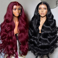 Perruque Lace Front HD en Cheveux Humains 99J Bourgogne 13x4 13x6, Ondulée, Lisse, Ondulée Profonde pour Femmes Noires, Cheveux Vietnamiens Bruts – Vente en Gros