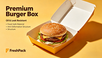 Boîte à burger jetable empilable, conteneur alimentaire multi-usages pour les frites, les snacks, les plats à emporter, vente en gros pour restaurants