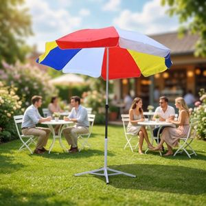 Sombrilla de Playa Impermeable UPF50+ con Poste de Acero para Patio y Muebles de Exterior - Product Image 1