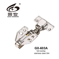 Charnières de porte de placard hydrauliques dissimulées en acier inoxydable 304, charnières de meubles à fermeture douce