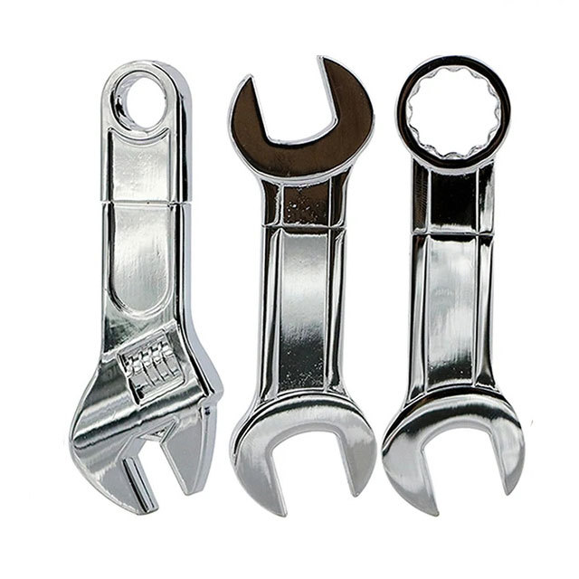 Adjustable Spanner Metal Wrench USB Flash Drive 2.0 1GB/2GB/4GB/8GB/16GB/32GB 3.0 Pen Drive Custom Logo Memory Stick
