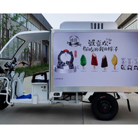 Tricycle frigorifique électrique à trois roues à carrosserie fermée pour la livraison de crème glacée, capacité de charge de 500 kg, vente chaude