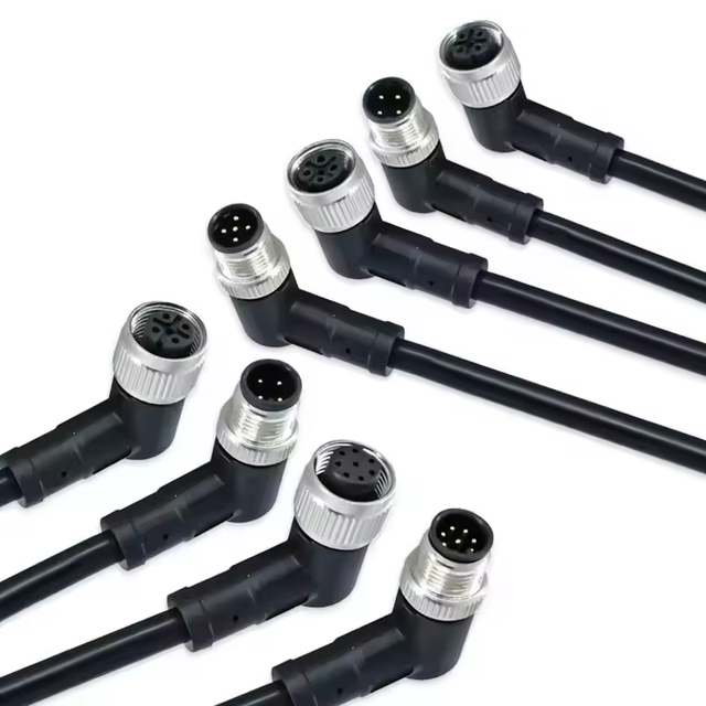 Customizable Factory IP68 Industrial Electric Power Cable with M8 M12 Connector for Extended Use Connector Accessories