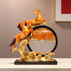 Adorno de arena movediza 3D con diseño de caballo, arte de arena fluida, decoración de escritorio para sala de estar, oficina, regalo - Product Image 5
