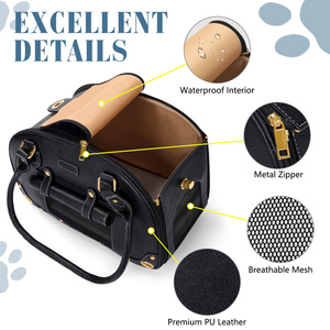 Maßgefertigte Faltbare Wasserdichte Premium PU-Leder Haustier-Tragetasche für Katzen und Kleine Hunde - Product Image 5