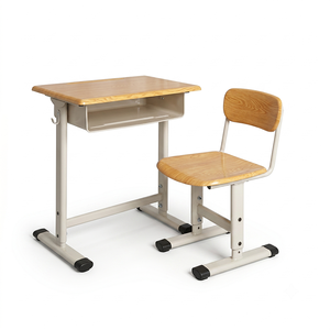 Conjunto de Silla y Escritorio para Estudiantes con Altura Ajustable, Material de Acero, Contrachapado y Plástico, Muebles Escolares Marca SONGYE Modelo ST-040 - Product Image 1