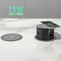 Prises escamotables personnalisées UE 16A en plastique avec station de charge et tour d'alimentation rétractable encastrée