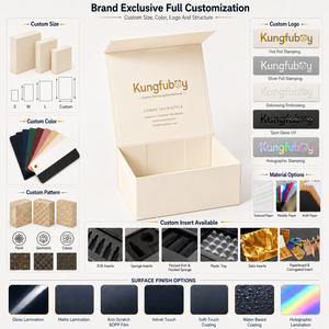 Caja de Regalo Rígida Beige Personalizada al por Mayor para Bebés Recién Nacidos, con Cinta, para Guardería, Baby Shower, Regalos, Boutique, Venta al por Menor - Product Image 3