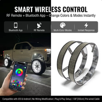 Luces para Llantas de Coche de 17 Pulgadas, 9936 LED, Bluetooth, Aplicación, Control Remoto RF, Cable de 350 CM, Plug and Play, Kit de Anillos para Ruedas, Stock en EE. UU.