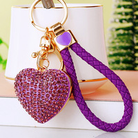 Porte-clés en cristal scintillant pour femmes et filles, cadeau très tendance, porte-clés en forme de cœur avec strass