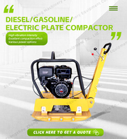 Compacteur à plaque vibrante 600*500MM avec support pour les mains, moteur essence haute puissance 30KN, pour le compactage du béton en construction