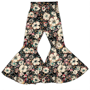 Nuovi <span class=keywords><strong>Pantaloni</strong></span> a Zampa d'Elefante a <span class=keywords><strong>Vita</strong></span> <span class=keywords><strong>Alta</strong></span> in Fibra di Bambù per Bambine, Stampa Floreale Vintage, Abbigliamento Quotidiano Alla Moda per Bambini, Motivo Personalizzabile - Product Image 6