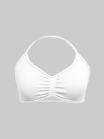 Soutien-gorge de sport pour femme à col en V, avec coussinets amovibles, antichoc, maintien élevé, pour yoga, bretelles croisées, devant en Spandex/Nylon