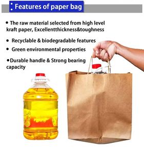 Sacs en papier kraft en gros avec poignée torsadée, logo personnalisé, sacs de courses écologiques pour le commerce de détail et l'épicerie - Product Image 6