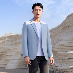 Men's Business Suit Jacket Thin Breathable Slim Fit <b>Work</b> Wear <b>Light</b> Luxury Spring Summer - Product Image 3