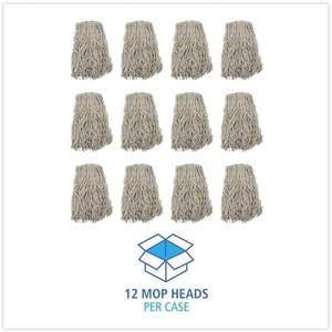 Tête de balai en microfibre Boardwalk BWKCM02032S # 32 Tampons de serpillière en coton blanc coupé sur le biais - 12/ Carton - Matériau en tissu pour serpillière - Product Image 4