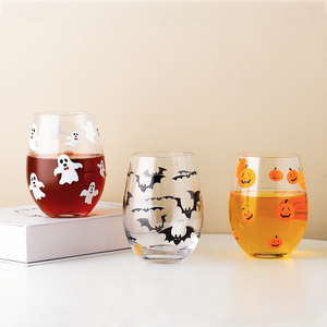 Creative Funny Halloween Stemless <strong>Red</strong> Wine Tumblers Cup Glasses Set with Decals Printing and Gift <strong>Box</strong> - Product Image 5