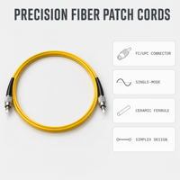 Cordon de brassage fibre optique FC/FC UPC monomode simplex 9/125µm avec connecteur, gaine LSZH, pour FTTH et réseaux optiques de télécommunications