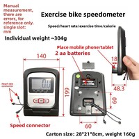 Layar Sepeda Olahraga Plastik Tahan Air dengan Tempat Ponsel/Tablet, Pemantau Detak Jantung & Speedometer untuk Peralatan Kebugaran
